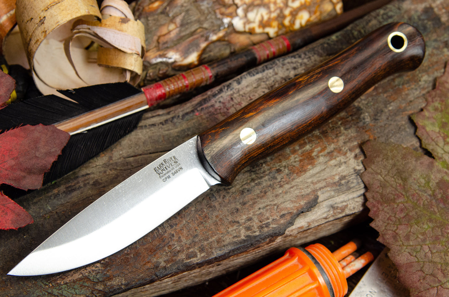 W様専用オーダー ウルトラ ライト ブッシュクラフター S45VN デザートアイアンウッドバール ブラックライナー ブラスピン