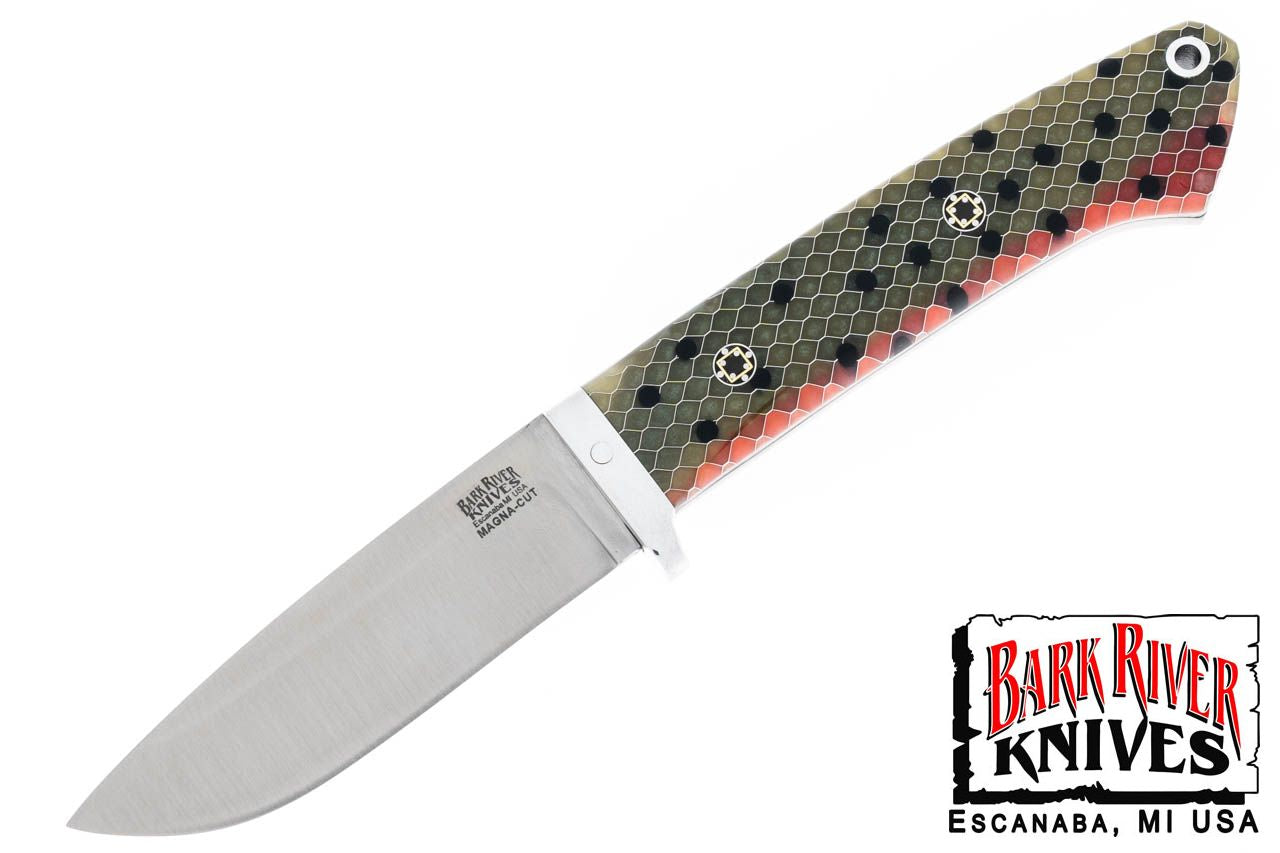 バークリバー クラッシック ドロップポイント ハンター LT MagnaCut レインボートラウト アクリリック - ホワイト ライナー - モザイクピン #2