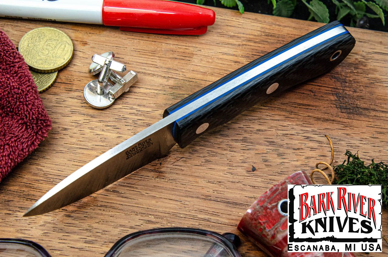 バークリバー PSK EDC MagnaCut ブラック カーボンファイバー - ブルーライナー
