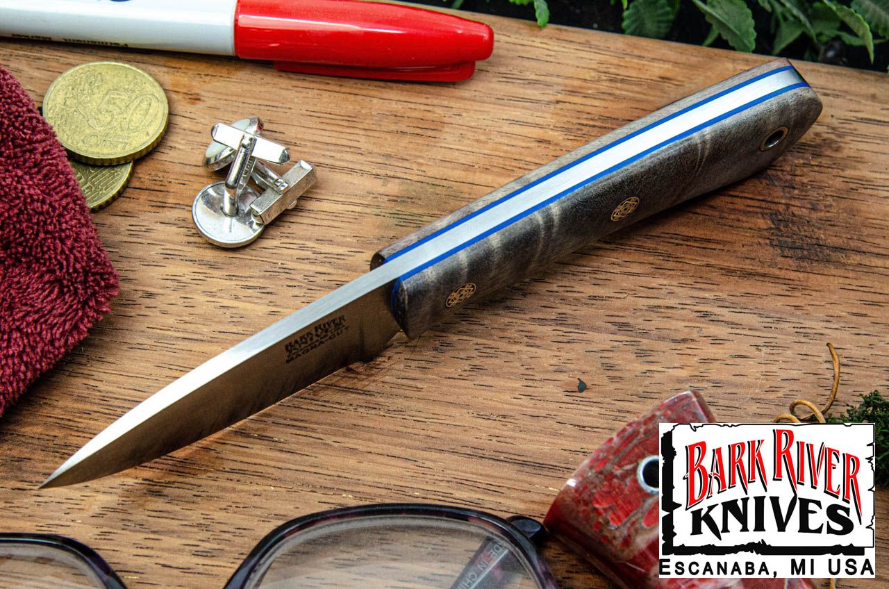 バークリバー PSK EDC MagnaCut グレー タイガーテイル メイプルバール - ブルーライナー - モザイクピン