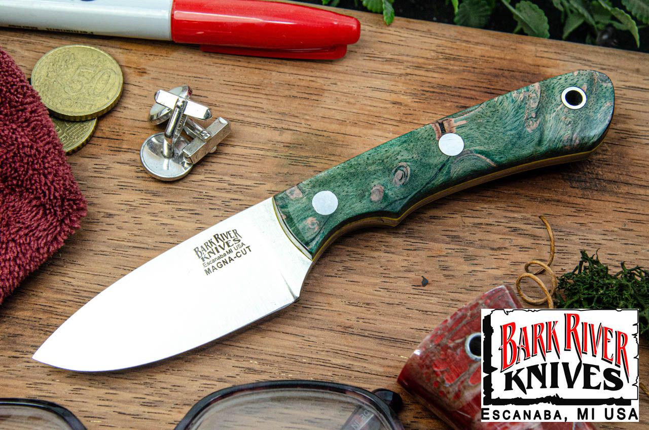 バークリバー PSK EDC MagnaCut グリーン & サーモン メイプルバール - イエローライナー