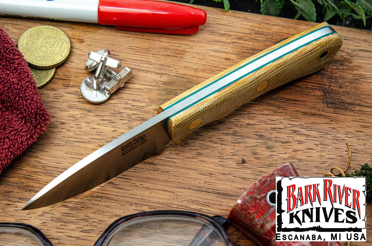 バークリバー PSK EDC MagnaCut ナチュラル キャンバス マイカルタ - グリーンライナー - ブラスピン - マット