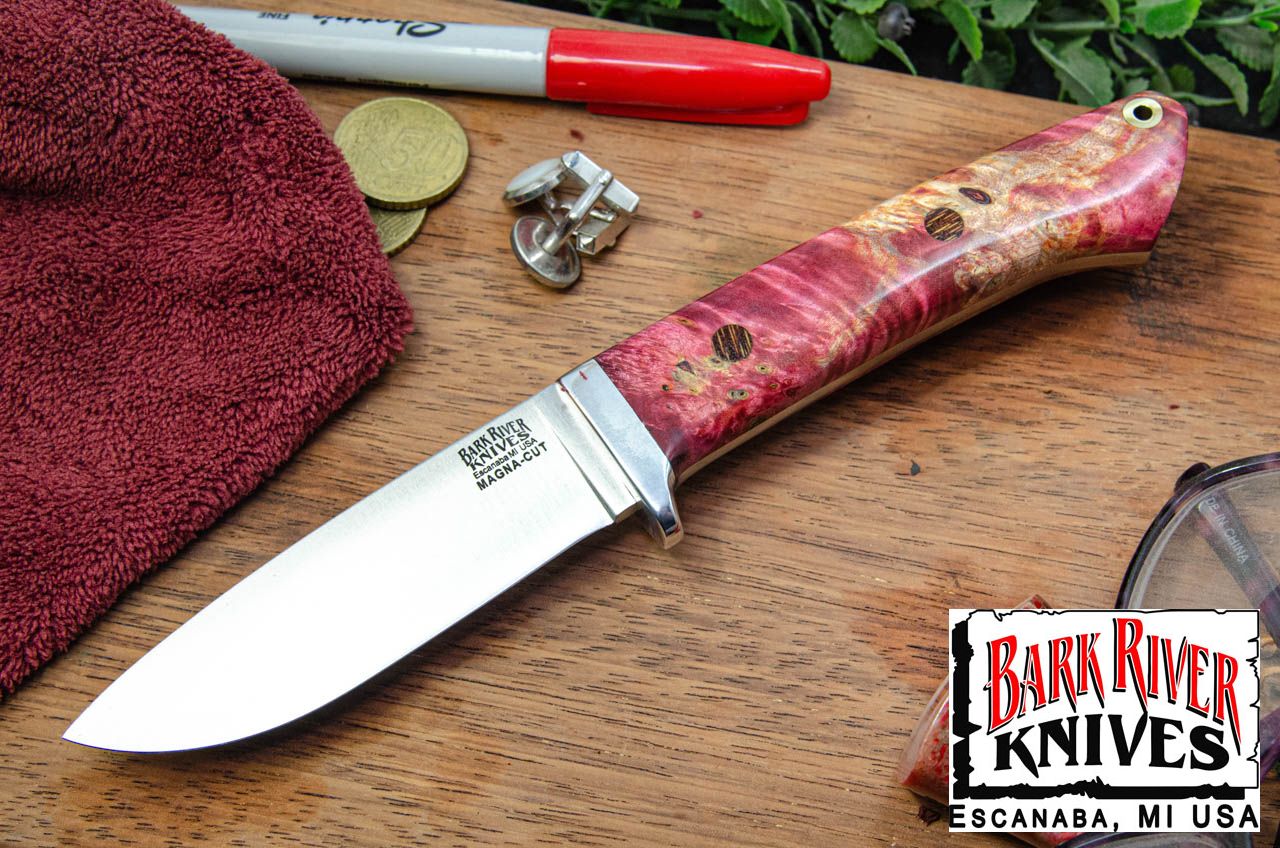 バークリバー ブレード レイド クラッシック ドロップポイント ハンター LT MagnaCut サーモン & オレンジ メイプルバール - ナチュラル ピン
