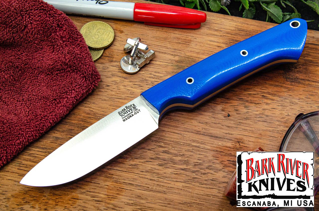 バークリバー ブレード レイド カスタム クラッシック ドロップポイント ハンター LT MagnaCut ブルー グロウ G-10 - ホローピン - ガードレス