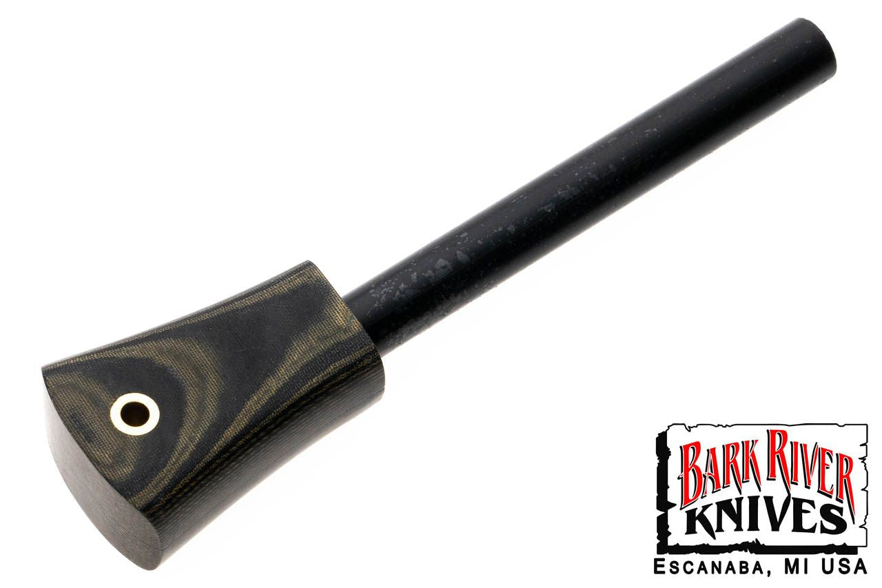 バークリバー ファイヤースチール ブラック & グリーンリネンマイカルタ - ブラス ランヤード