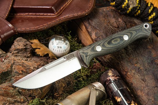 ブラボー ミニスクワットリーダー EDC S45VN ブラック&グリーン リネン マイカルタ マット