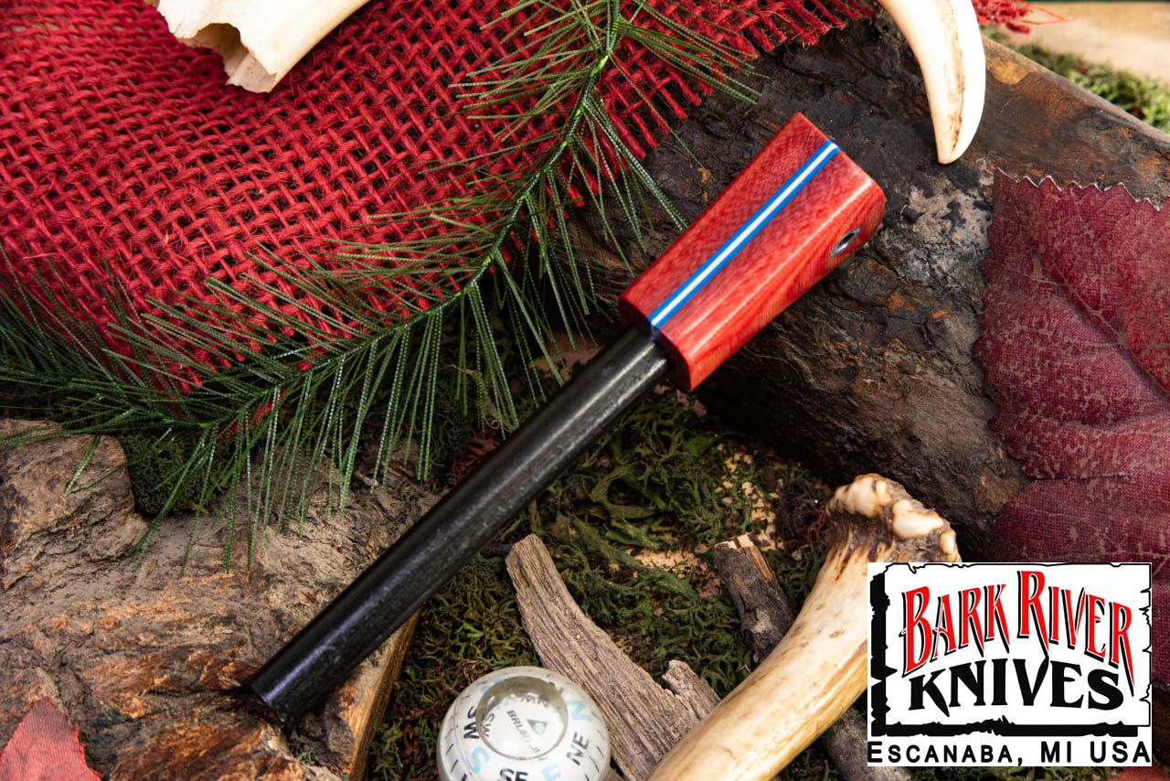 ファイヤースチール レッド リネン マイカルタ - ブルー & ホワイト ライナー