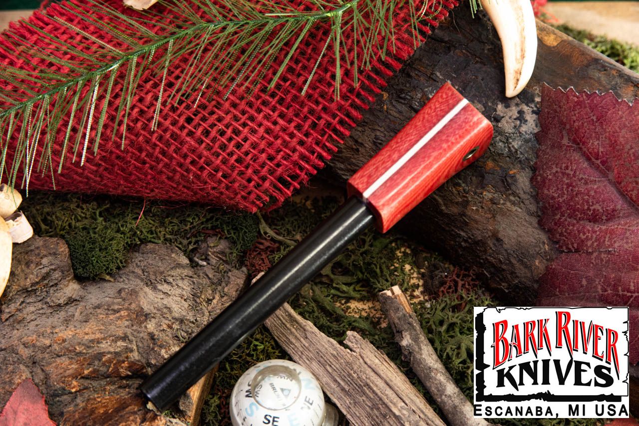 ファイヤースチール レッド リネン マイカルタ - ホワイト ライナー - ブラス ランヤード