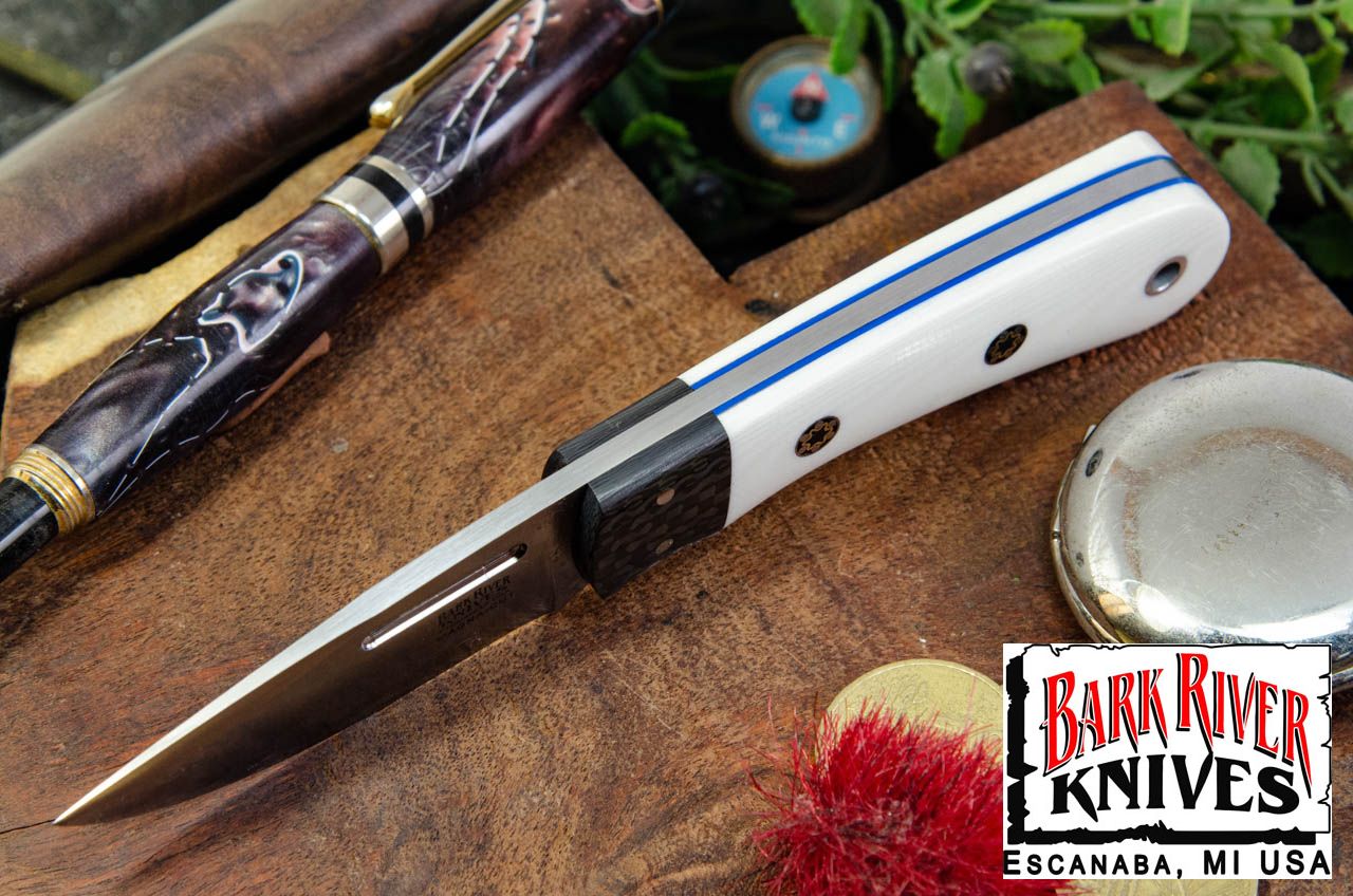 バークリバー エッセンシャル MagnaCut ホワイト G-10 - カーボンファイバー ボルスター - ブルーライナー - モザイクピン