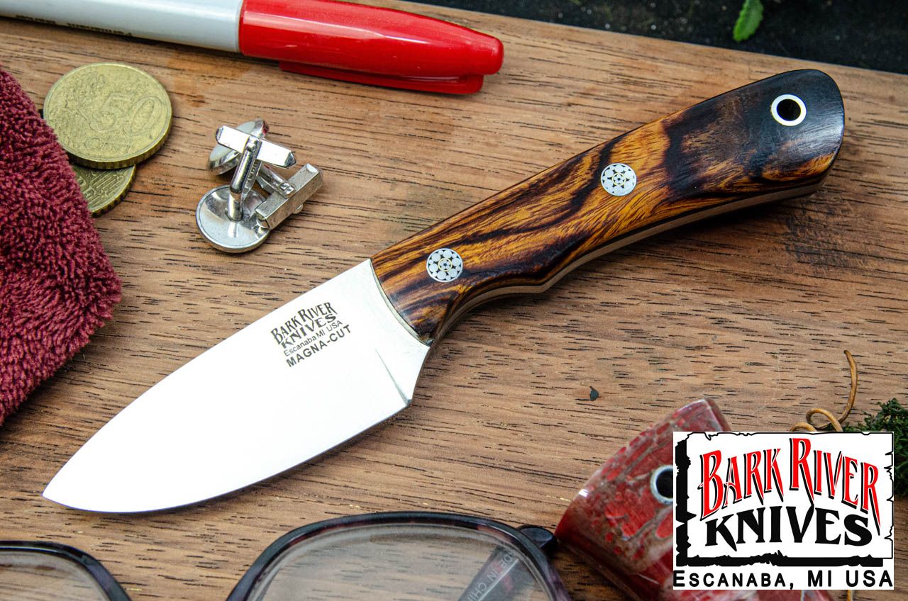バークリバー PSK EDC MagnaCut デザートアイアンウッドバール - ブラック ライナー - モザイクピン #3