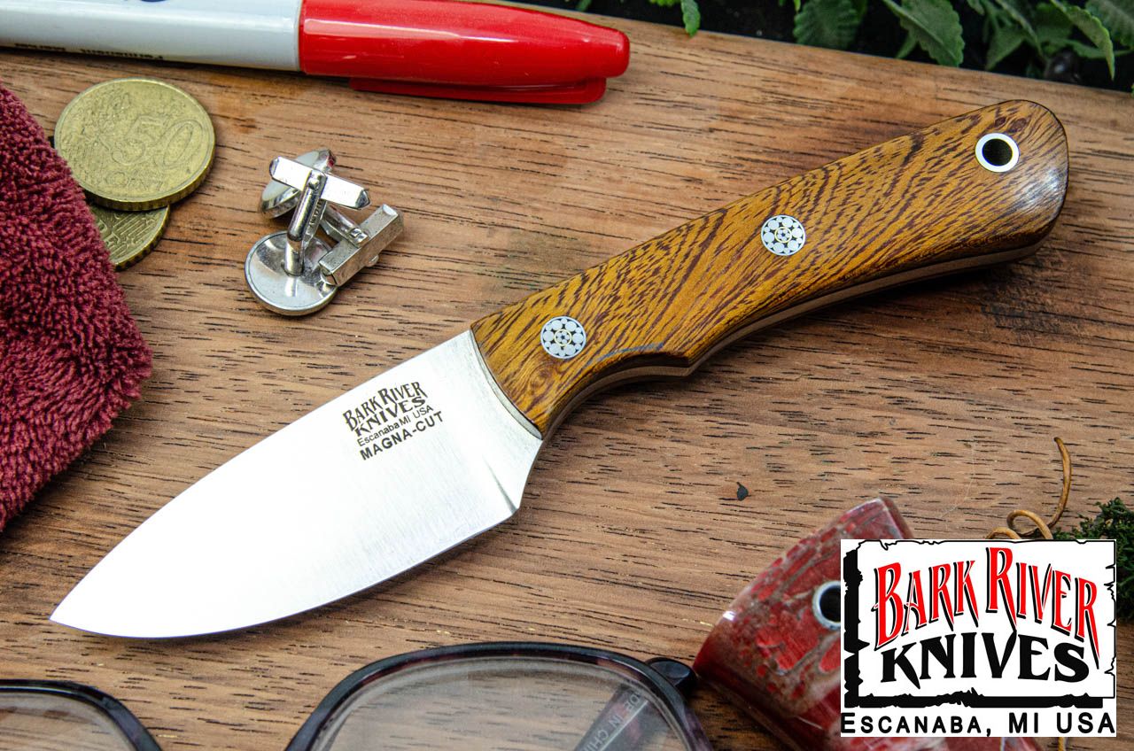 バークリバー PSK EDC MagnaCut デザートアイアンウッドバール - ブラック ライナー - モザイクピン #6