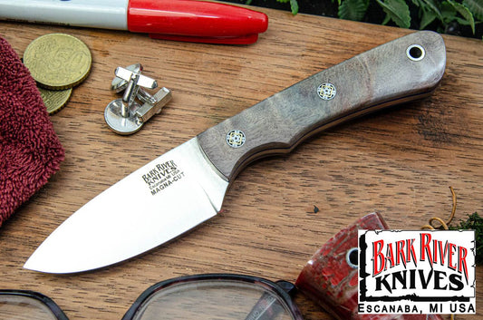 バークリバー PSK EDC MagnaCut グレー タイガーテイル メイプルバール - ブルーライナー - モザイクピン
