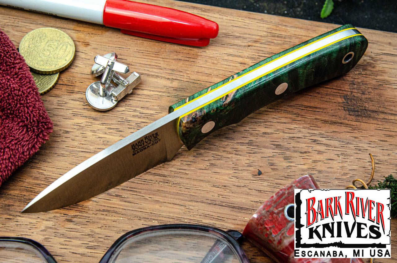 バークリバー PSK EDC MagnaCut グリーン ＆ ゴールド メイプルバール - イエローライナー