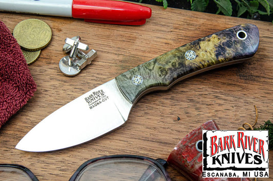 バークリバー PSK EDC MagnaCut グリーン ＆ イエロー メイプルバール - ホワイト ライナー - モザイクピン