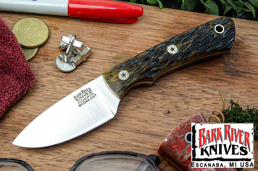 バークリバー PSK EDC MagnaCut ジグド ボーン - ブラック ライナー - モザイクピン #1