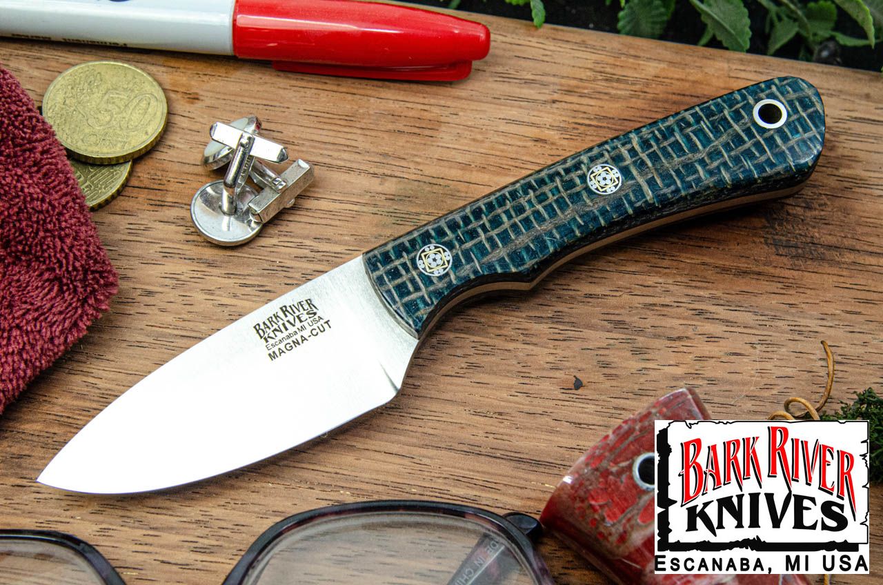 バークリバー PSK EDC MagnaCut ターコイズ バーラップ マイカルタ - ブラック ライナー - モザイクピン