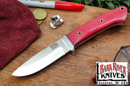 バークリバー ブレード レイド クラッシック ドロップポイント ハンター LT MagnaCut レッド リネン マイカルタ - ホロー ブラスピン