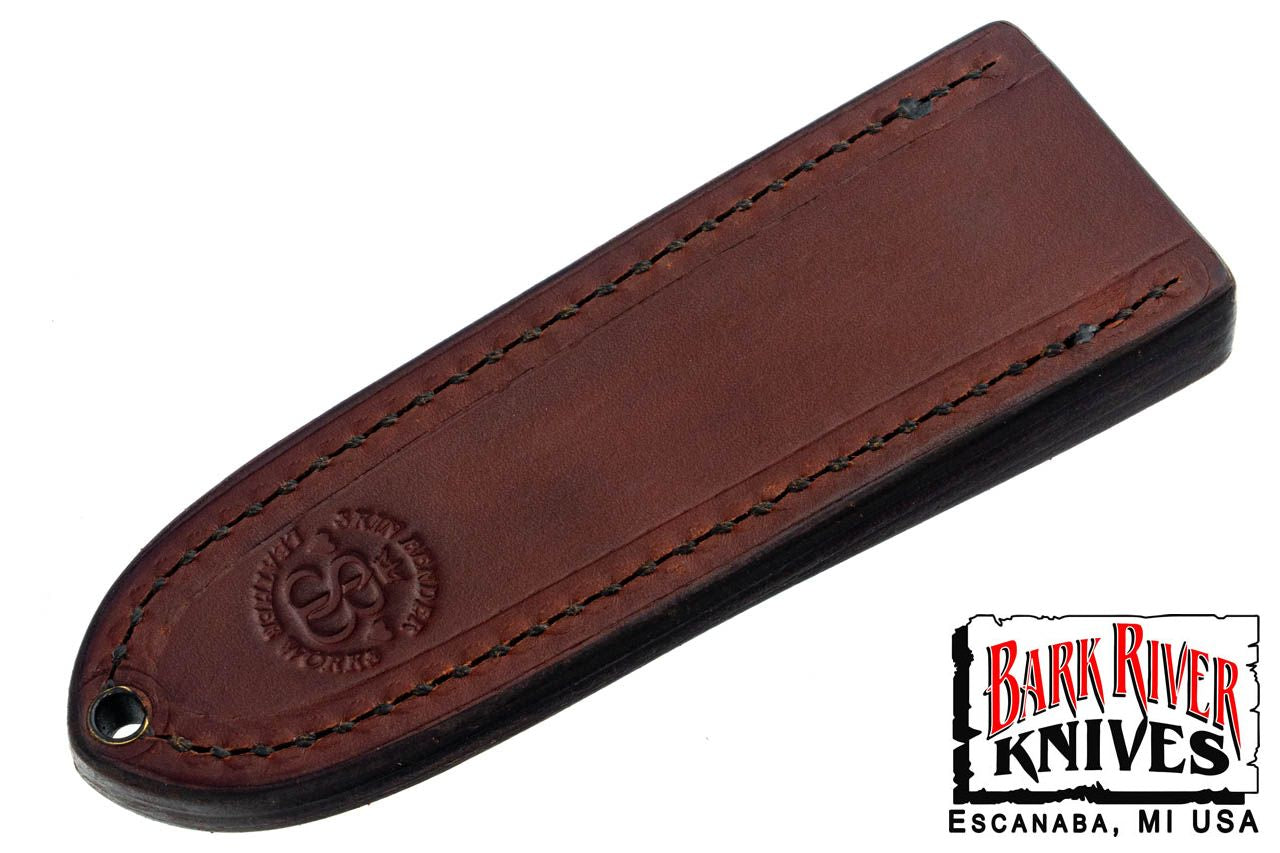 バークリバー スキンベンダー EDC ポケット シース - ダーク ブラウン レザー - ブラック スティッチング