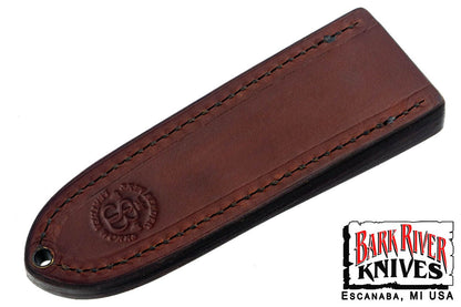 バークリバー スキンベンダー EDC ポケット シース - ダーク ブラウン レザー - ブラック スティッチング