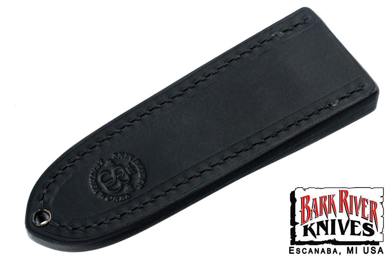 バークリバー スキンベンダー EDC ポケット シース - ブラック レザー - パープル スティッチング