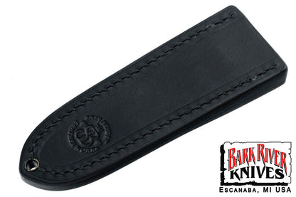 バークリバー スキンベンダー EDC ポケット シース - ブラック レザー - パープル スティッチング