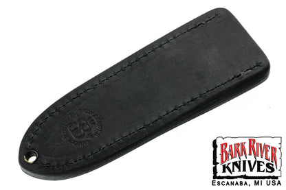 バークリバー スキンベンダー EDC ポケット シース - ブラック レザー - ピンク スティッチング