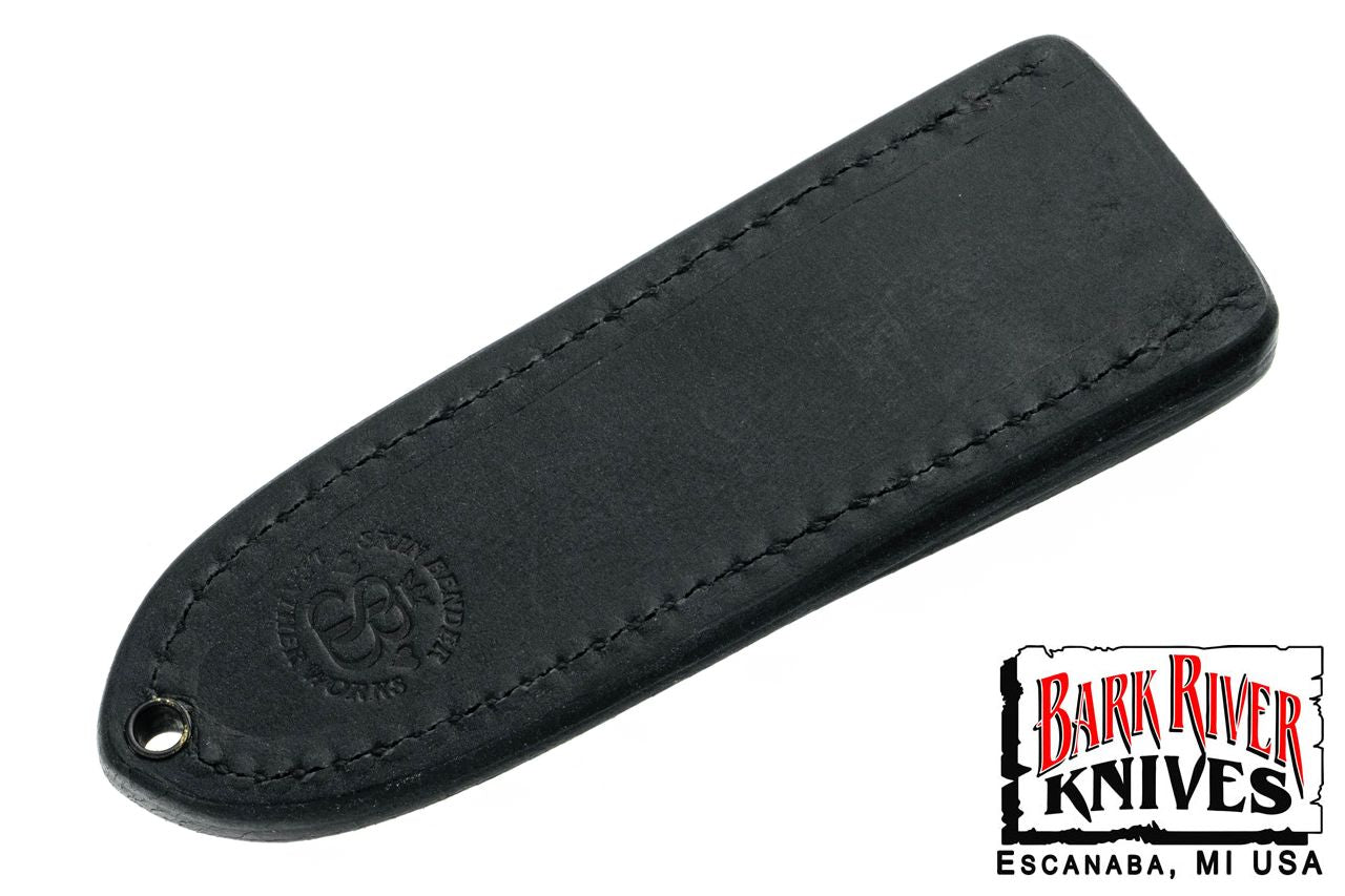 バークリバー スキンベンダー EDC ポケット シース - ブラック レザー - グレー スティッチング