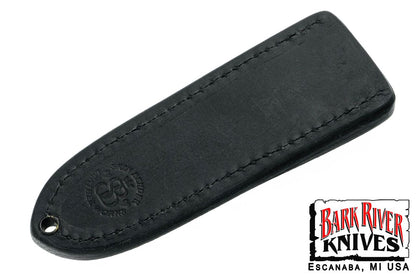 バークリバー スキンベンダー EDC ポケット シース - ブラック レザー - グレー スティッチング