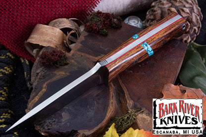 ブラボー 1 3V デザートアイアンウッドバール - ターコイズスペーサー - レッドライナー - モザイクピン #1