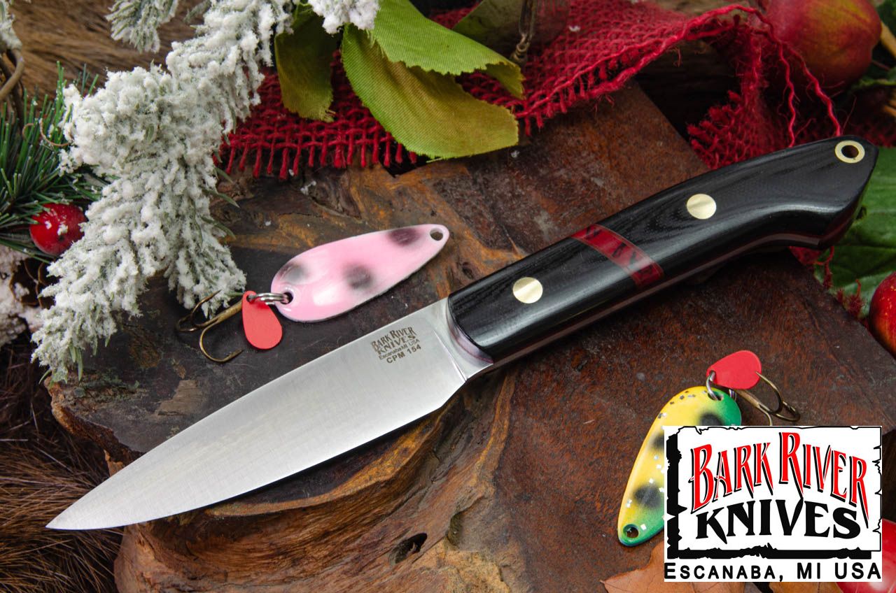 バークリバー バード ＆ トラウト CPM-154 ブラック G-10 - ブロッディ ベイシン スペーサー - レッドライナー - ブラスピン