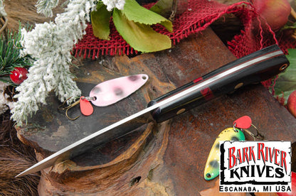 バークリバー バード ＆ トラウト CPM-154 ブラック G-10 - ブロッディ ベイシン スペーサー - レッドライナー - ブラスピン