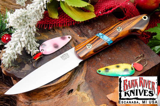 バークリバー バード ＆ トラウト CPM-154 デザートアイアンウッド - ターコイズスペーサー - レッドライナー - モザイクピン #1