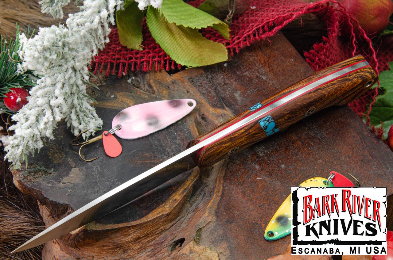 バークリバー バード ＆ トラウト CPM-154 デザートアイアンウッド - ターコイズスペーサー - レッドライナー - モザイクピン #2