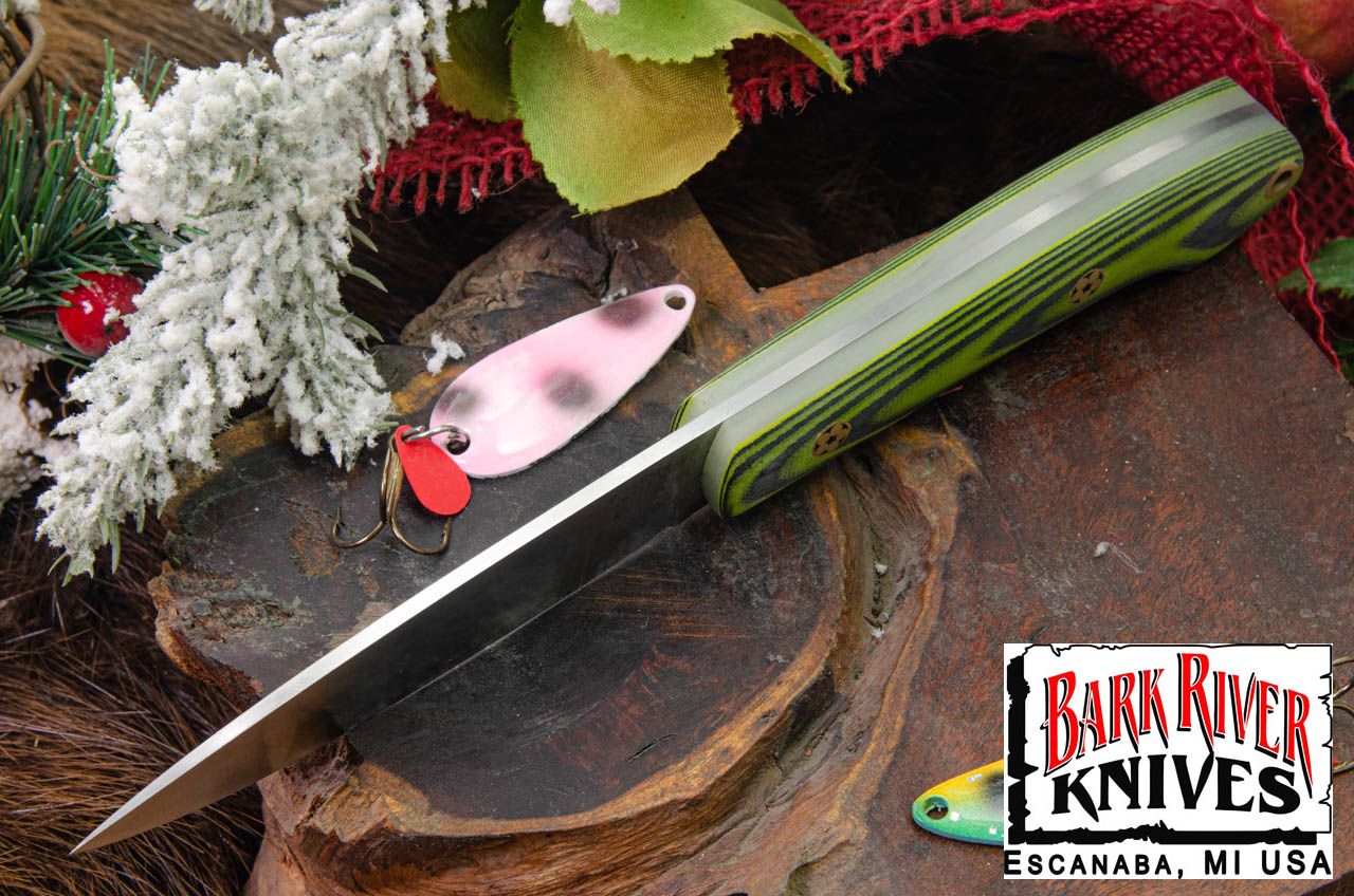 バークリバー バード ＆ トラウト CPM-154 トキシック ＆ ブラック シュアタッチ - マット - グロウ インザ ダーク ライナー - モザイクピン