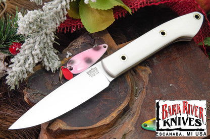 バークリバー バード ＆ トラウト CPM-154 ホワイト G-10 - グロウ インザ ダーク ライナー - ホロー ブラスピン