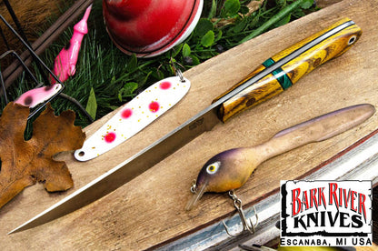 バークリバー ミニ カラハリスポーツマン CPM-154 オーセージ オレンジ - Malachtie スペーサー - ブラック ライナー - ナチュラル ピン #1